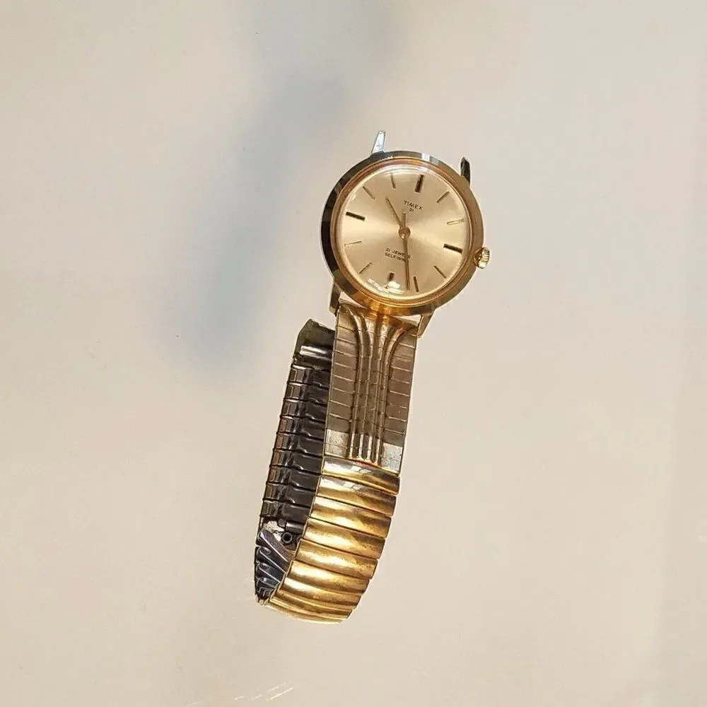 Vintage 1960s Timex 68247467 Watch 21 Jewel Not Running 1/20 10K GF Bracelet
